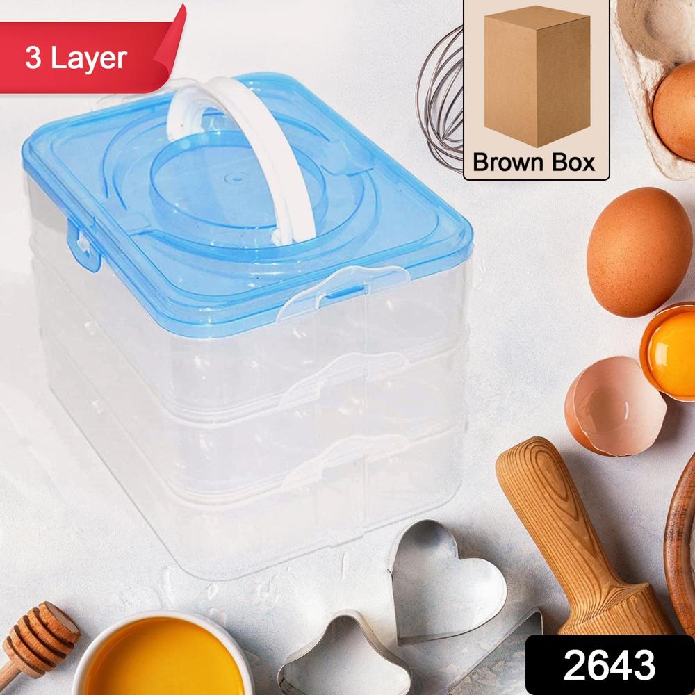 3-Layer Plastic Refrigerator Egg Storage Box (36 Grid) - Color: Mix