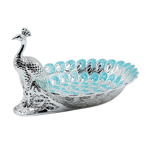 HM-5248 Blue Peacock Shape Enamel Pot