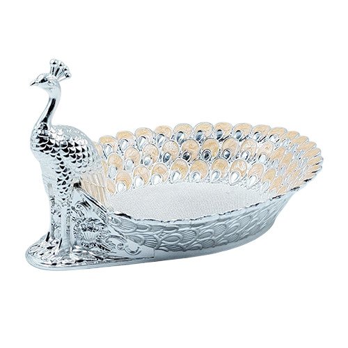 German Silver Peacock Shape Enamel Pot - Capacity: About 1.5 Liters