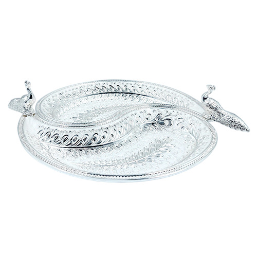 RGS-020 Silver Peacock Shape Enamel Pot