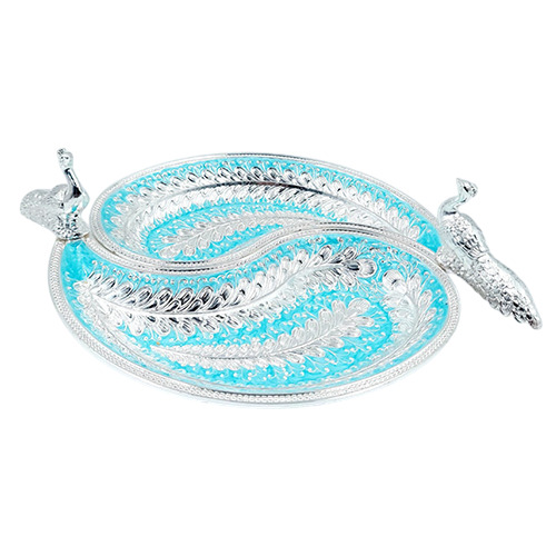 RGS-021 Blue Peacock Shape Enamel Pot