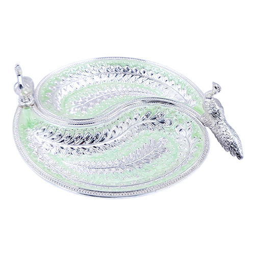 RGS-021 Green Peacock Shape Enamel Pot