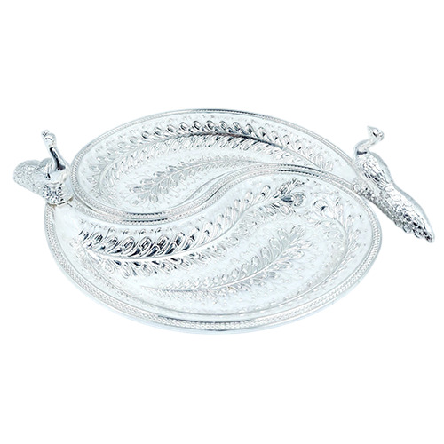 RGS-021 Silver Peacock Shape Enamel Pot