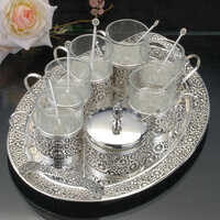 German Silver Coffe Set - Ceramic Type: Bone China