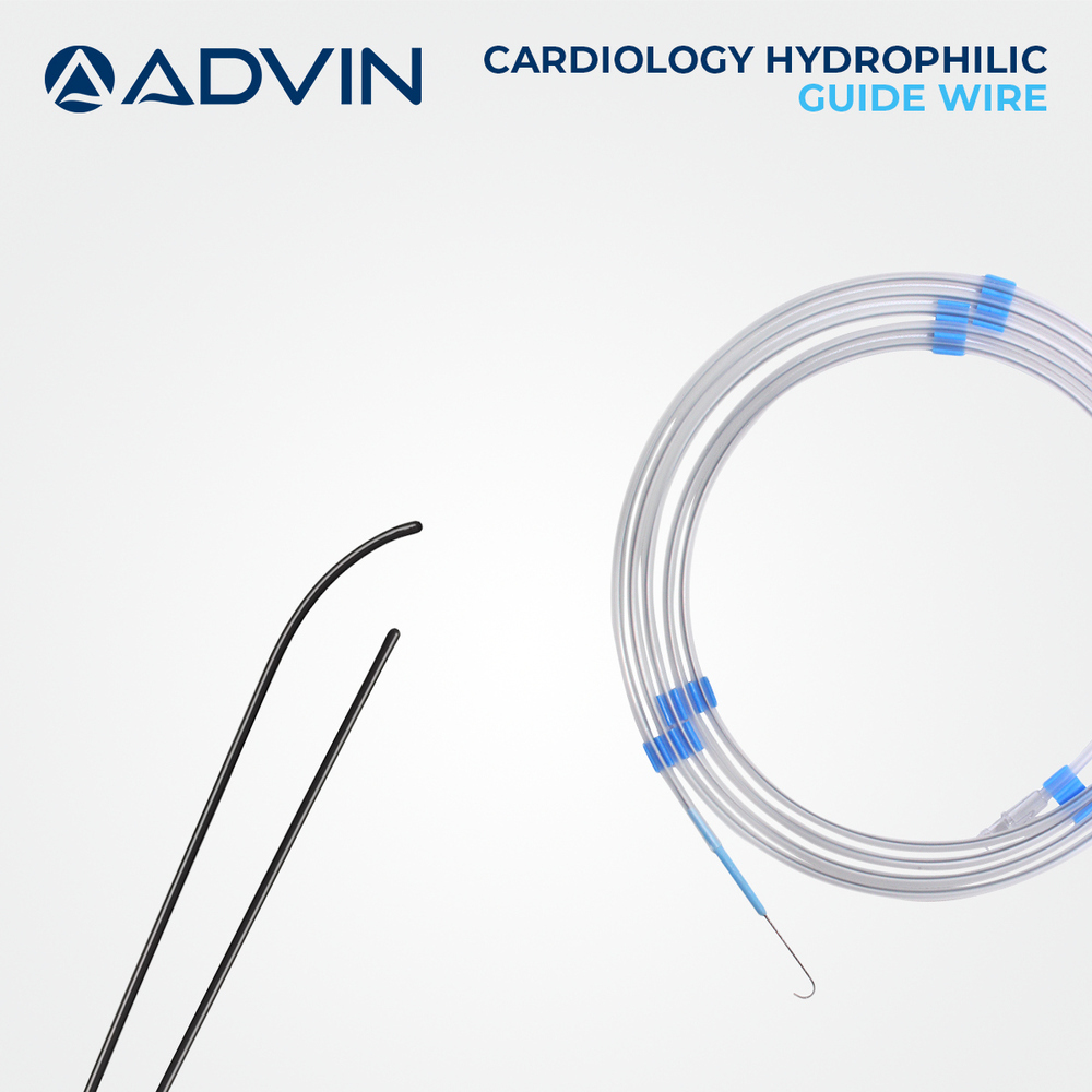Angiography Guide Wires - Stainless Steel, 150 Cm, Silver/blue Coating | Hydrophilic/ptfe Coated, Radiopaque Tip, Flexible, Sterile, Single Use