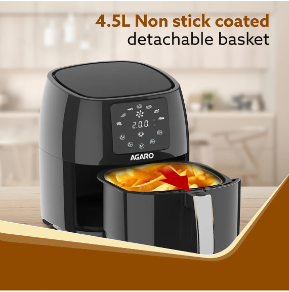 AGARO Sapphire Digital Air Fryer For Home, Electric Oven, 1400W, Air Fryer (4.5 L) 34031
