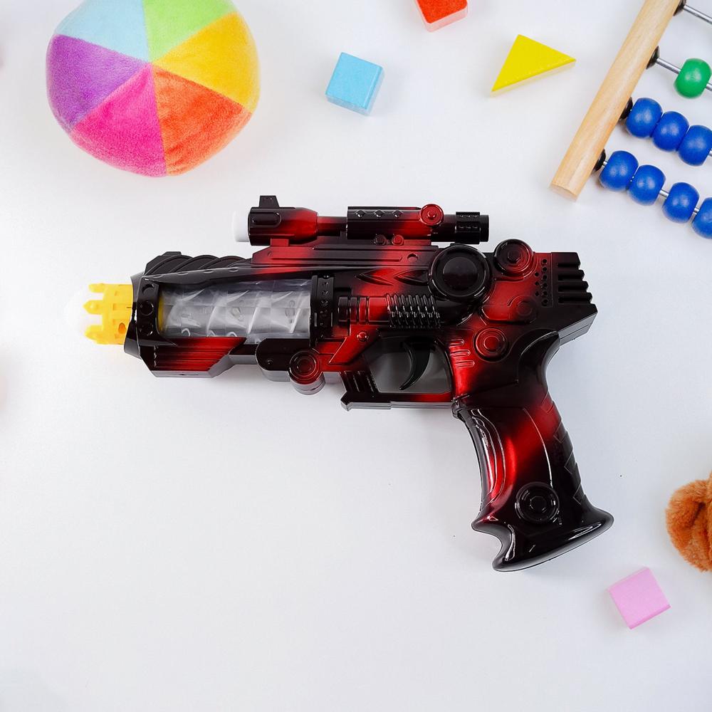 TTG LED Flashing Sound Laser Toy G-un  Battery Operated Space Gun with Lights & Music