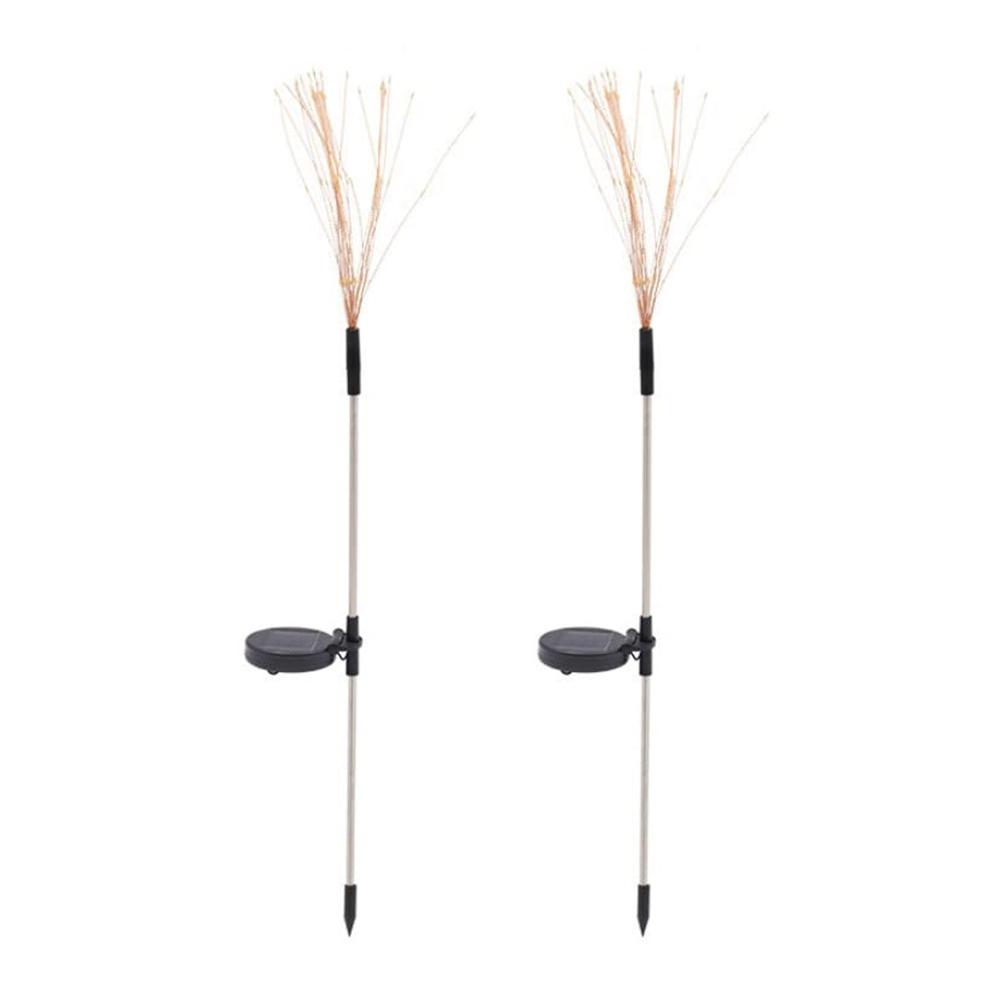 Solar Powered Warm White Starburst Firework Garden Light Set (2 Pc / 120 LED)