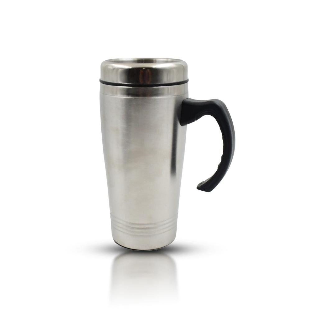 Stainless Steel Coffee Mug (1 Pc / With Lid & Handle) - Color: Mix
