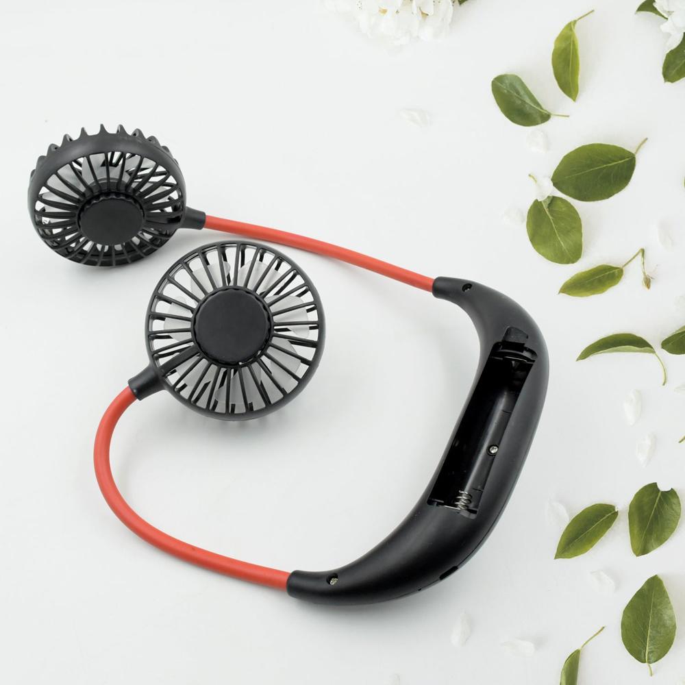 Hand Free Personal Fan - Portable Usb Battery Rechargeable With Battery Comaprtment Mini Fan - Headphone Design Wearable Neckband Fan Necklance Fan Cooler Fan For Home, Sport, Camping, Beach, Travel, Office (Battery Not Included) - Color: Mix