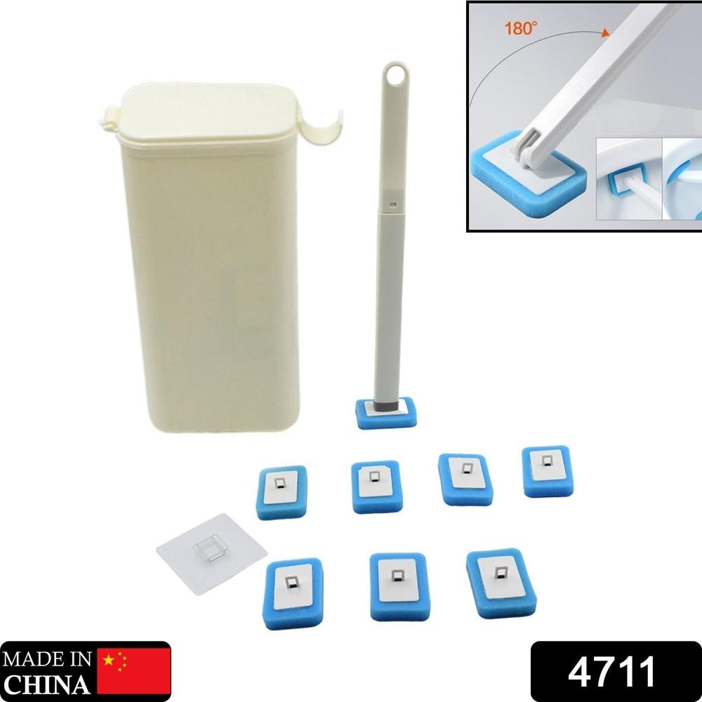 Toilet Brush Wand, Toilet Brush Kit With 8 Count Disposable Toilet Refills Heads - Color: Mix