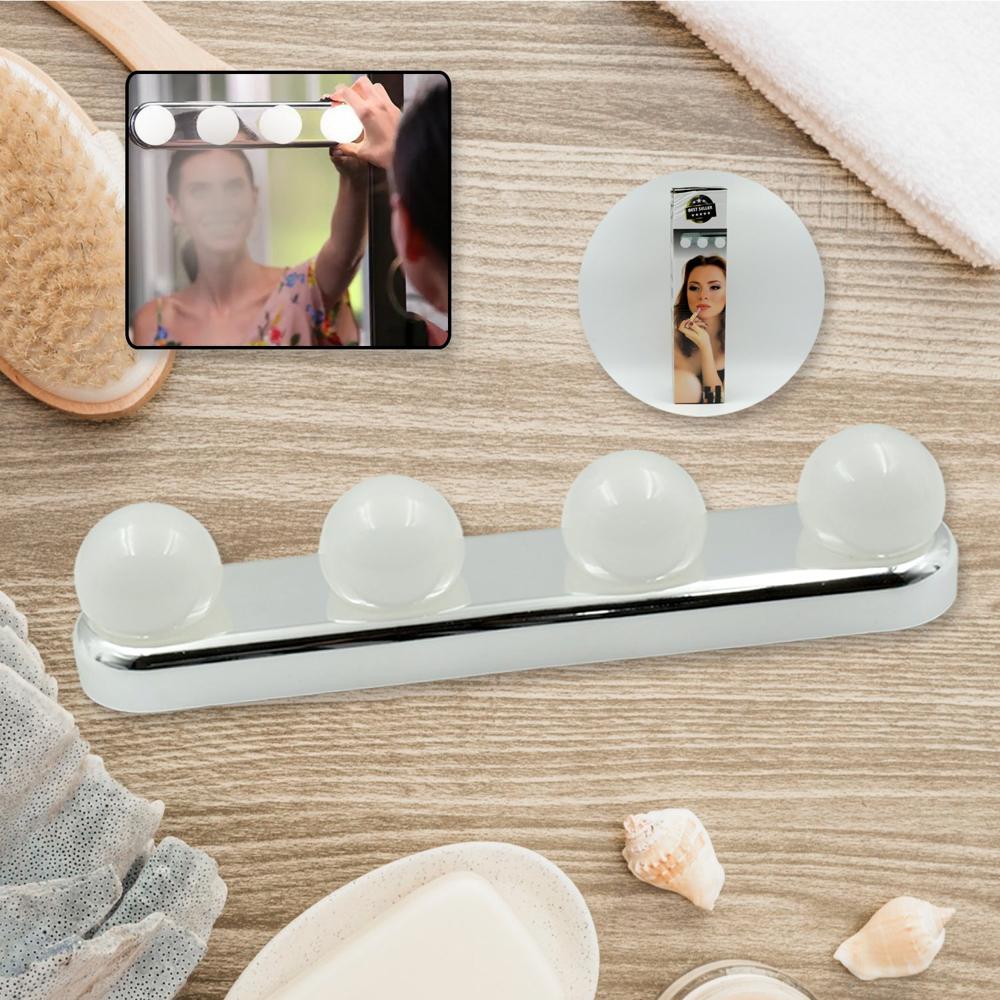 Glow Make Up Light Portable Cosmetic Kit Battery Powered Mirror Lighting Super Bright - Color: Mix