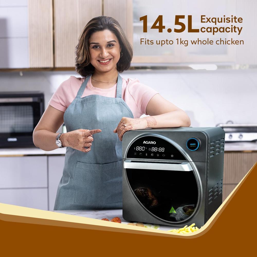AGARO Royal Air Fryer For Home, 14.5L, Rotisserie Convection Oven, 1700W (33942)