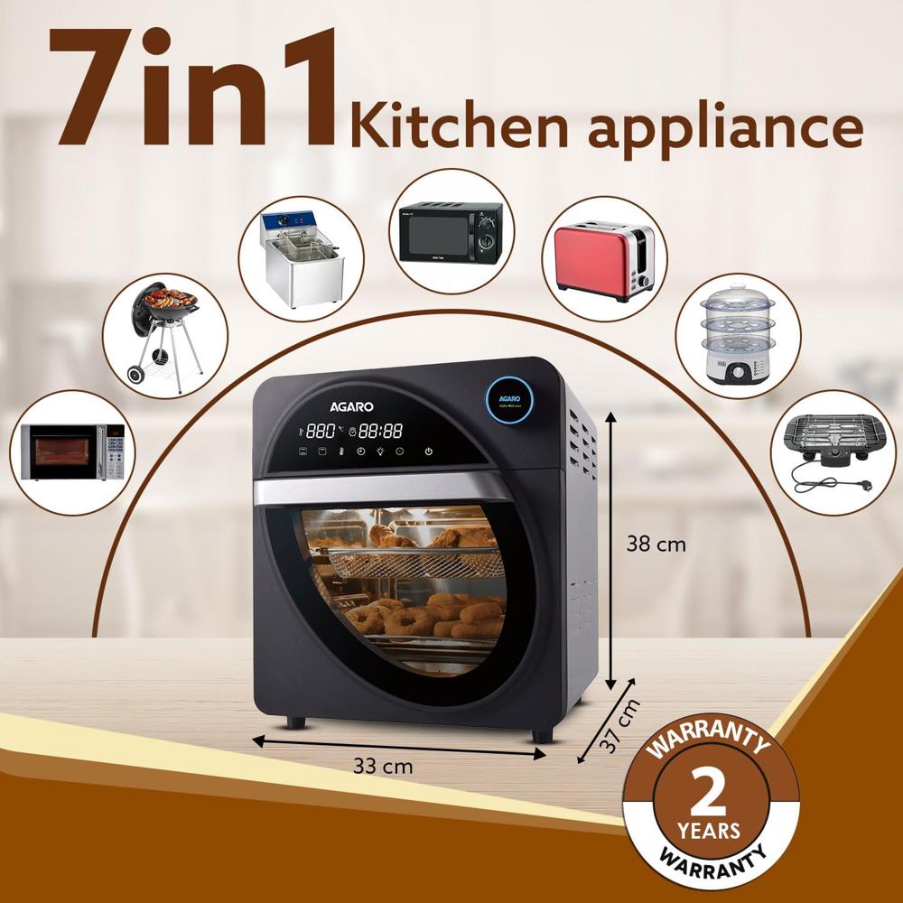 AGARO Royal Air Fryer For Home, 14.5L, Rotisserie Convection Oven, 1700W (33942)