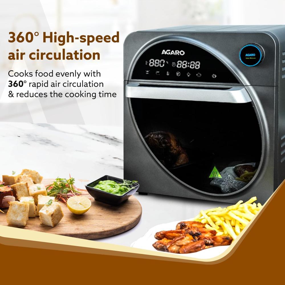 AGARO Royal Air Fryer For Home, 14.5L, Rotisserie Convection Oven, 1700W (33942)