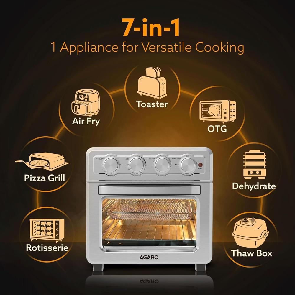 AGARO Regal Air Fryer For Home, 23L, Family, Rotisserie Convection Oven, 1700W (33846)