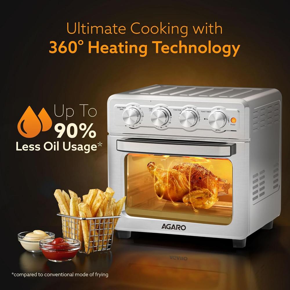AGARO Regal Air Fryer For Home, 23L, Family, Rotisserie Convection Oven, 1700W (33846)