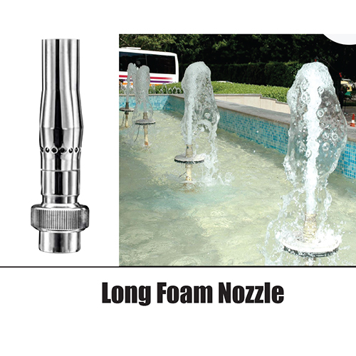 Rshk2004 Long Foam Fountain Nozzle - Color: Silver