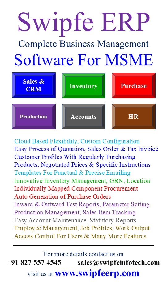 Erp For Msme By Swipfe Engineering Pvt. Ltd.