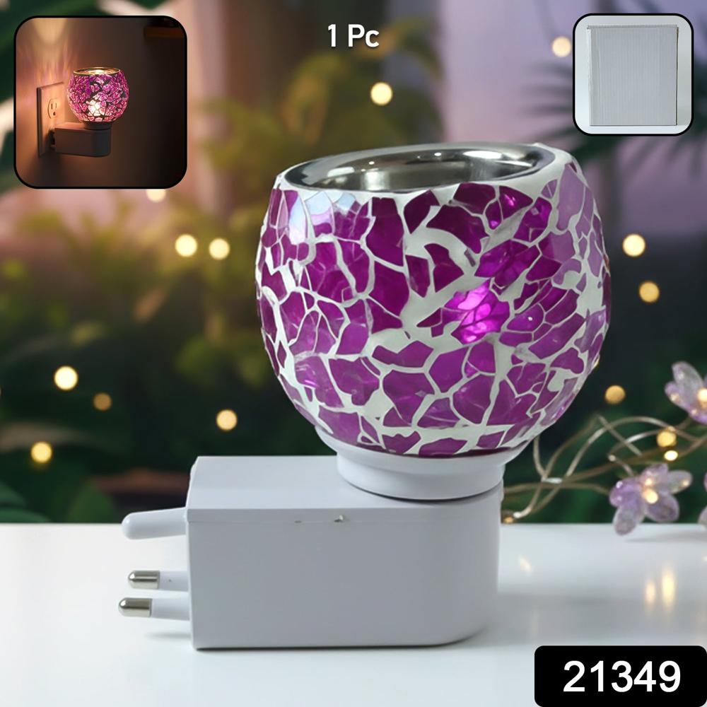 Premium Kapoor Dani Plug-In Mosaic Glass Aroma Diffuser & Night Lamp (1 Pc)