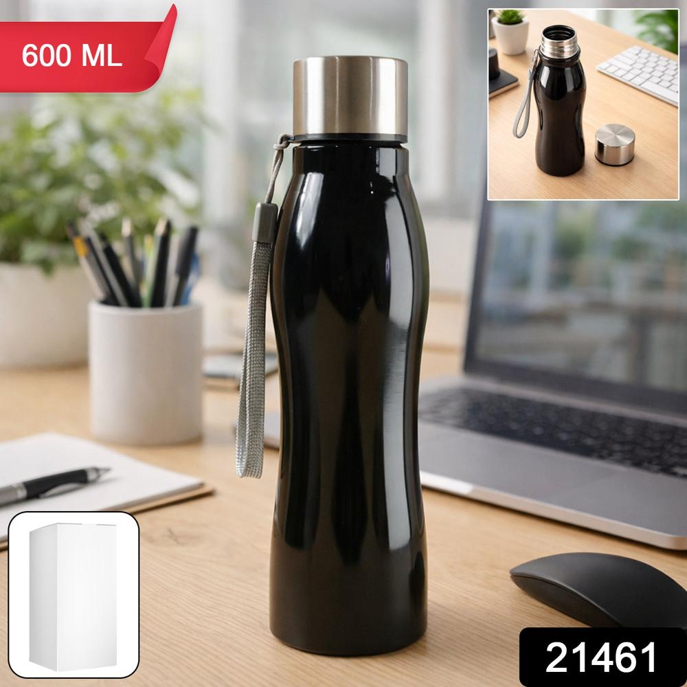 Stainless Steel Water Bottle With Carry Strap 600 Ml - Color: Mix