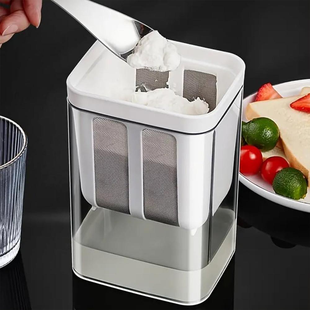 2 in 1 Yogurt Strainer with Storage Box  1100ml (Plastic + Steel)