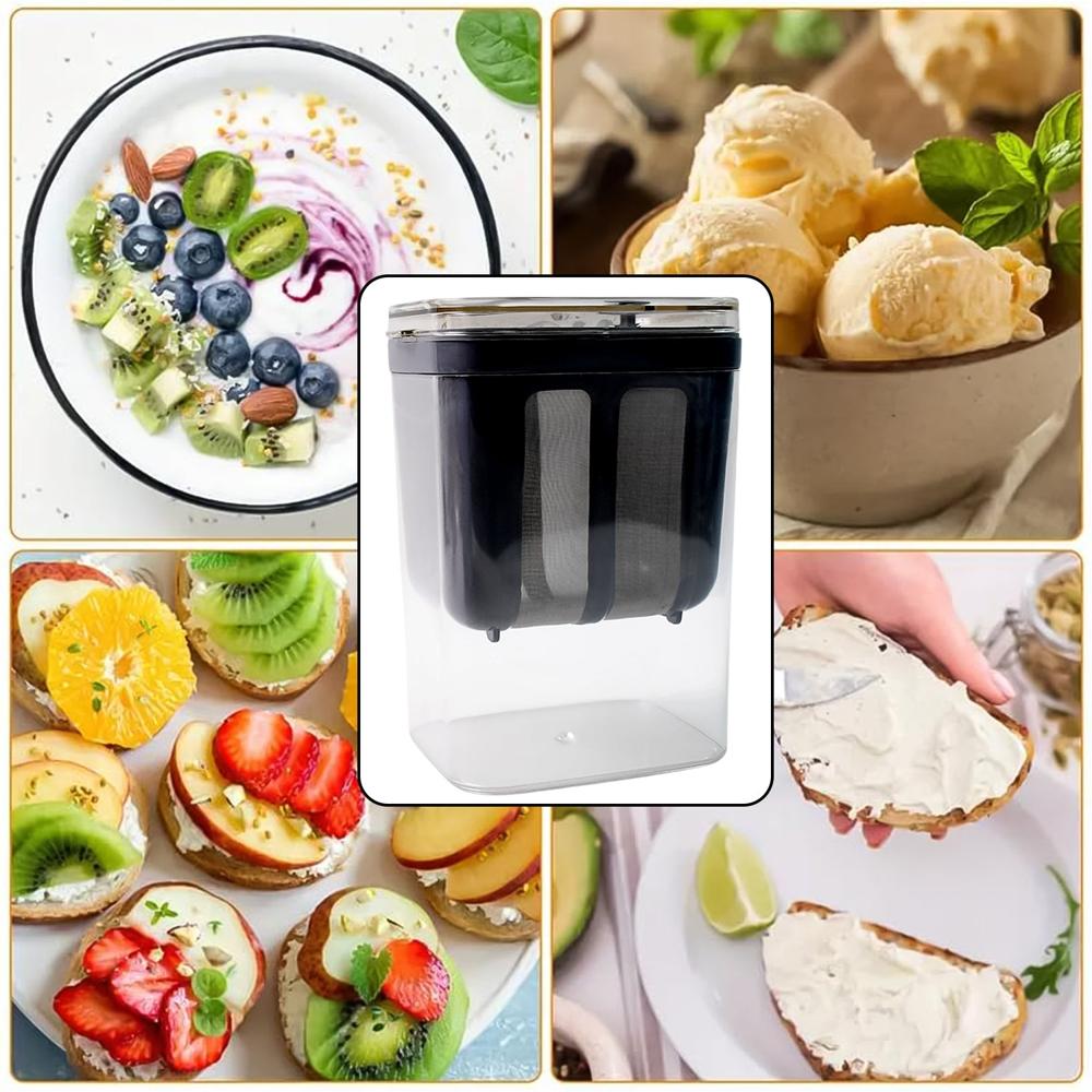 2 in 1 Yogurt Strainer with Storage Box  1100ml (Plastic + Steel)