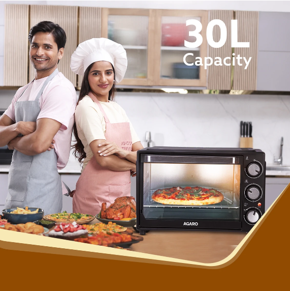 AGARO 30-Litre with Motorised Rotisserie 33393 (Black) 1500 W