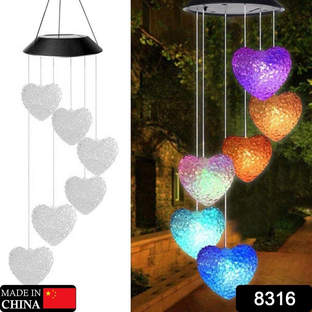 Solar Powered Wind Chimes With Lights: Outdoor Garden Decor (6 Led) - Color: Mix
