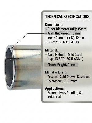 15Mm Od X 1.5Mm Thick - Material: Mild Steel