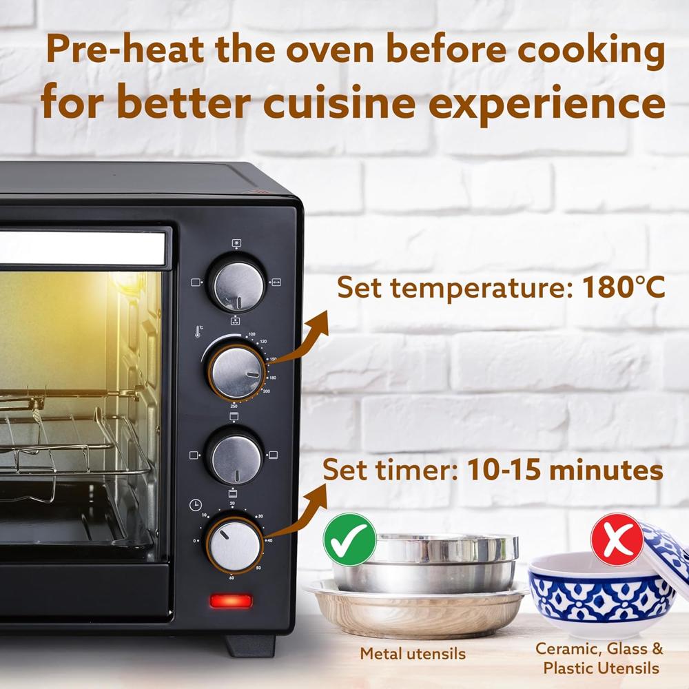 AGARO Marvel 38 Liters Oven Toaster Griller, Motorised Rotisserie and Convection Cake Baking  1600 W (33267)