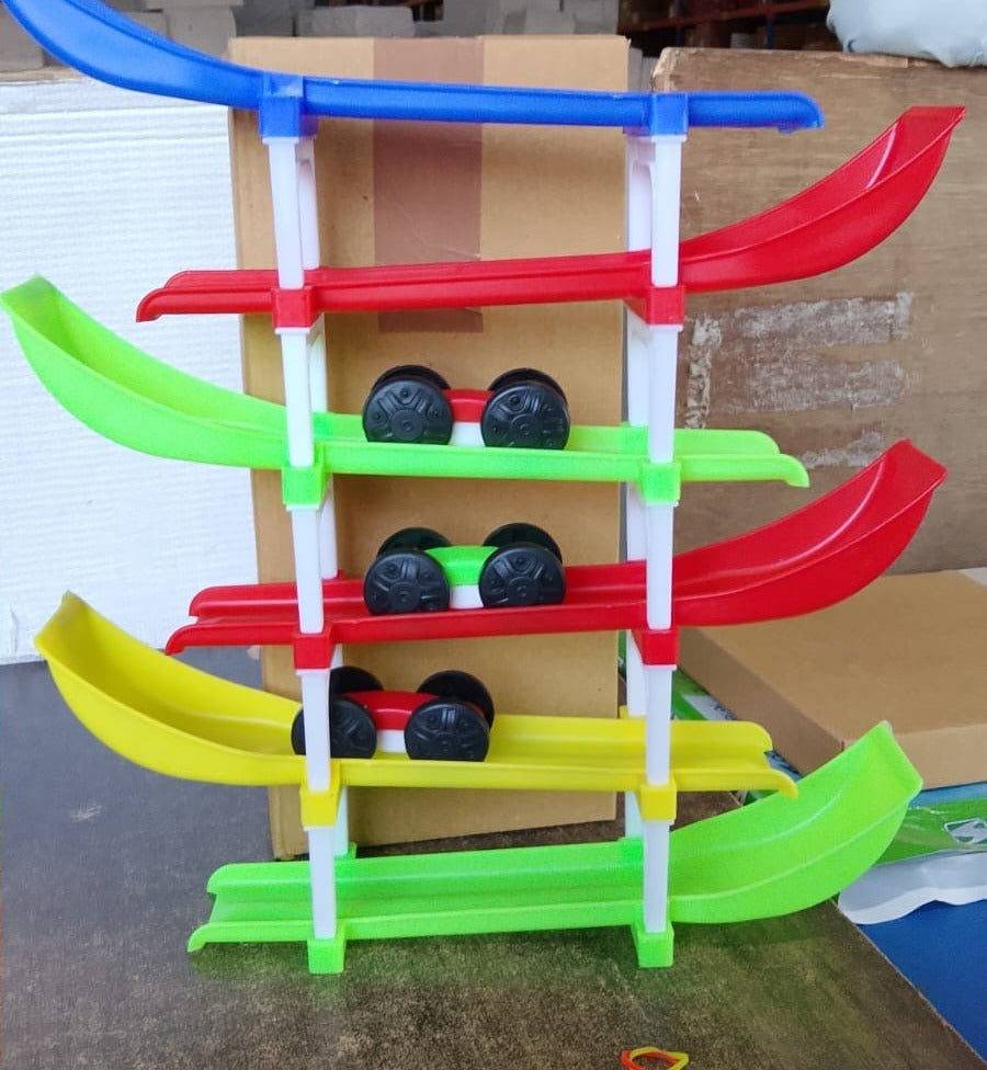 Kids Multi-Level Car Racing Track Toy Set 1 Set - Color: Mix