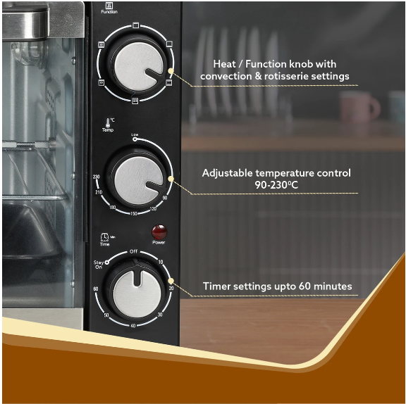 AGARO 40-Litre with Motorised Rotisserie 33394 (Black) 1500 W