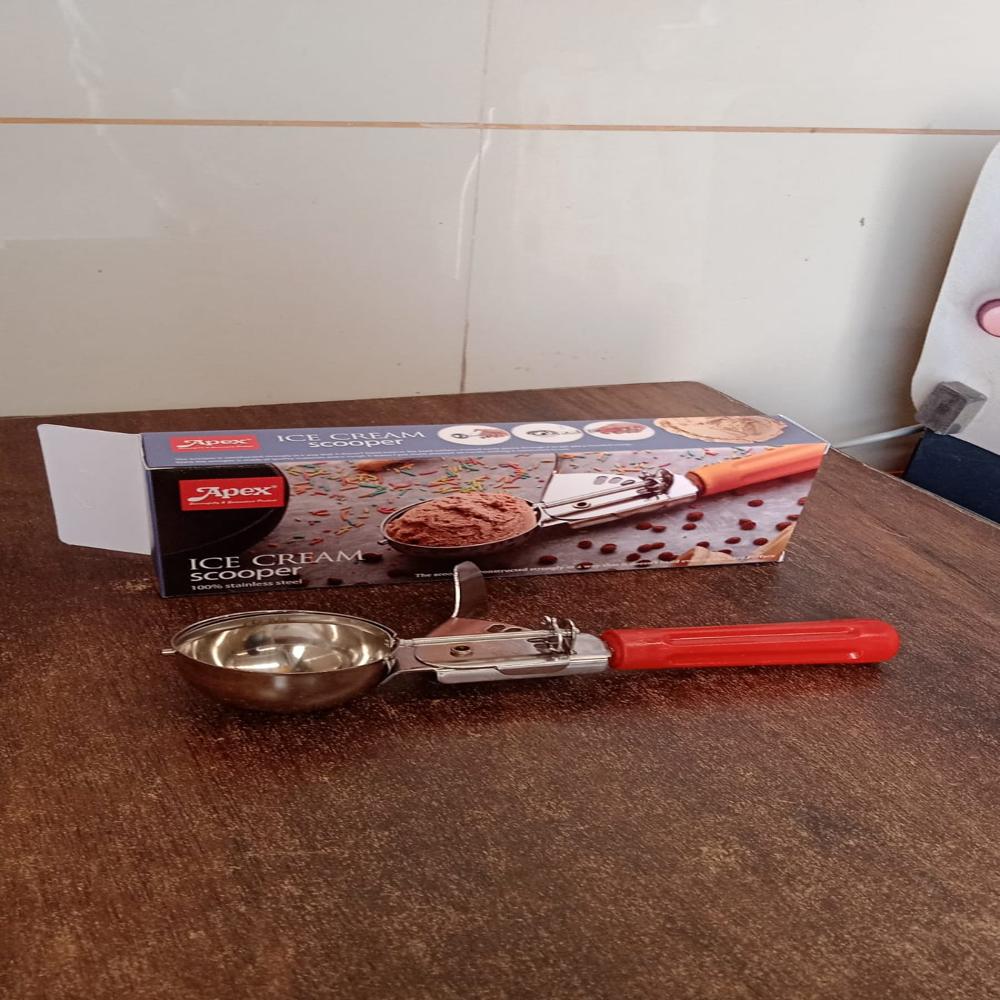Apex Ice Cream Scoop  70 ML Stainless Steel Head with Ergonomic Handle (1 Pc)