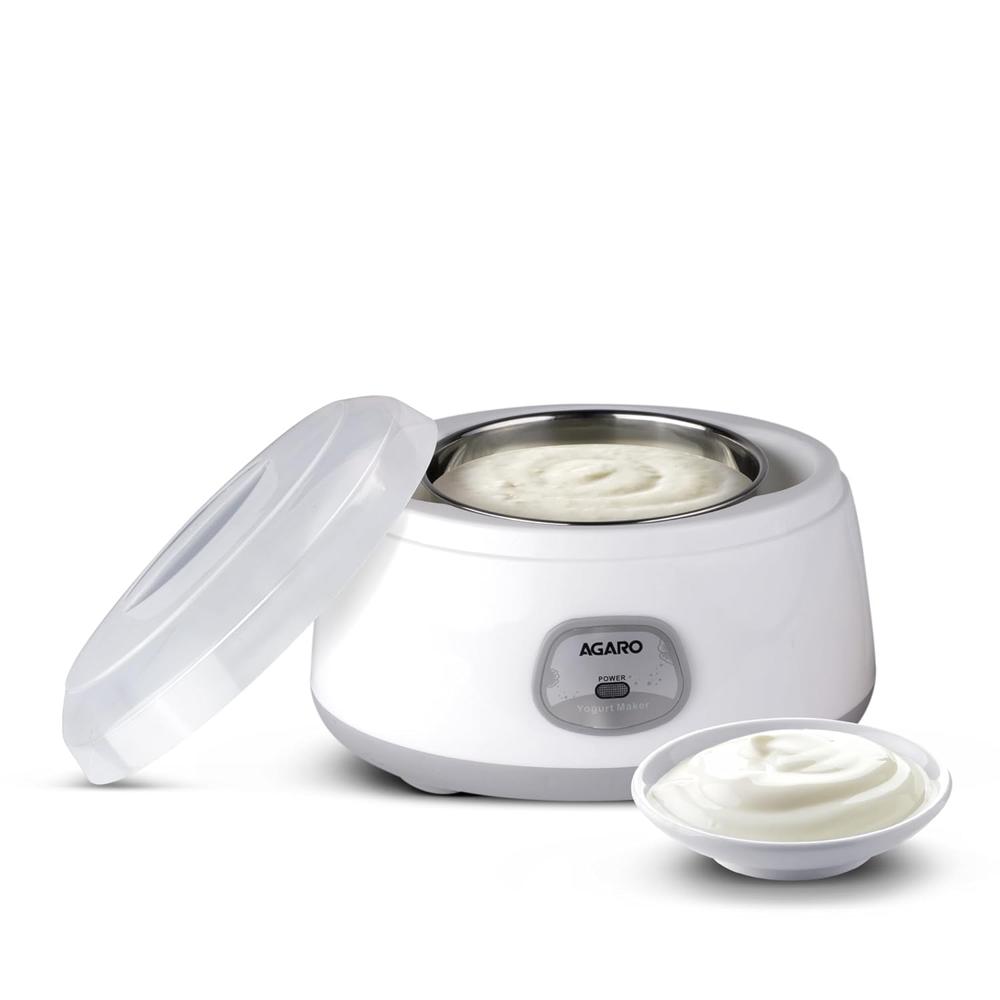 AGARO Classic Portable Yogurt Maker Machine for Home, 1.2L, Electric Probiotic Curd Maker with Auto (33603)