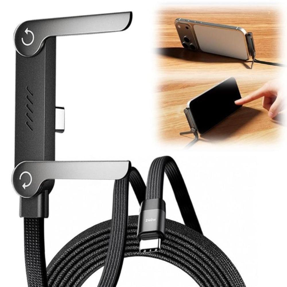 2 in 1 Invisible Holder Charger Cable 240W Fast Charging Cord
