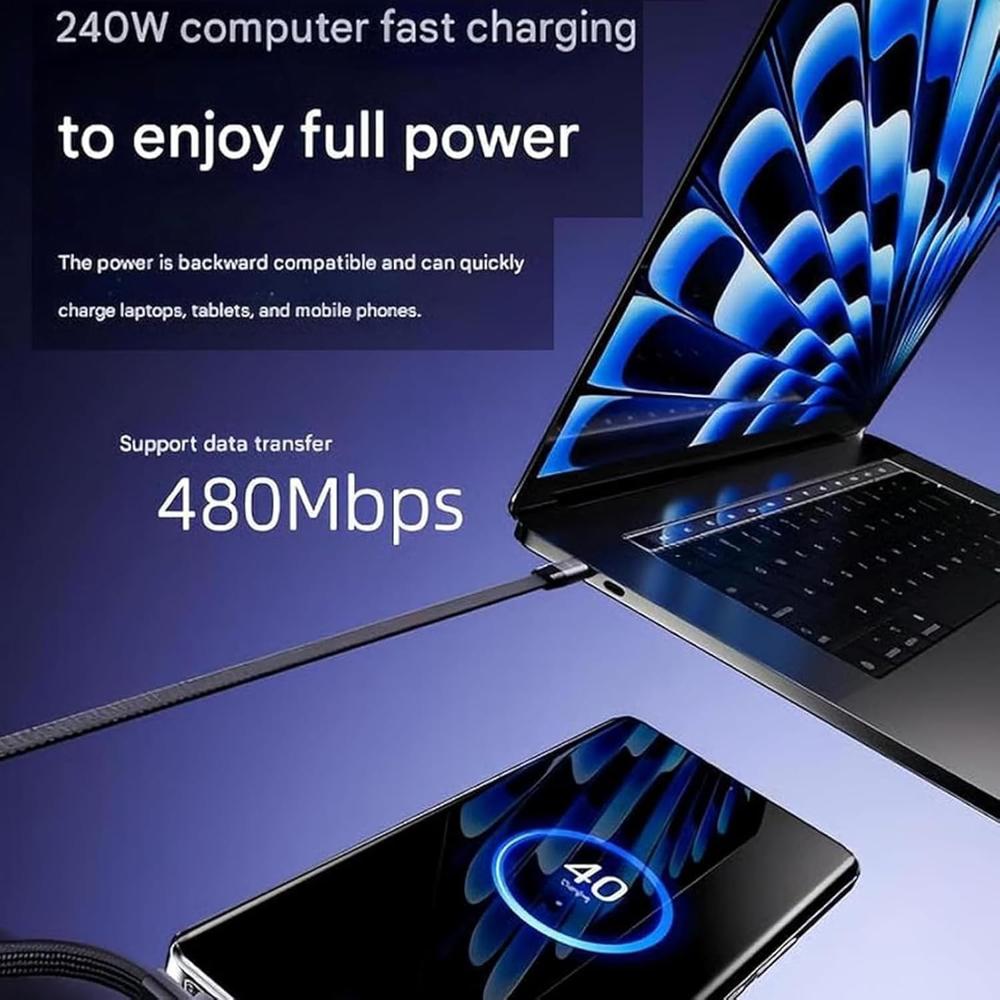 2 in 1 Invisible Holder Charger Cable 240W Fast Charging Cord