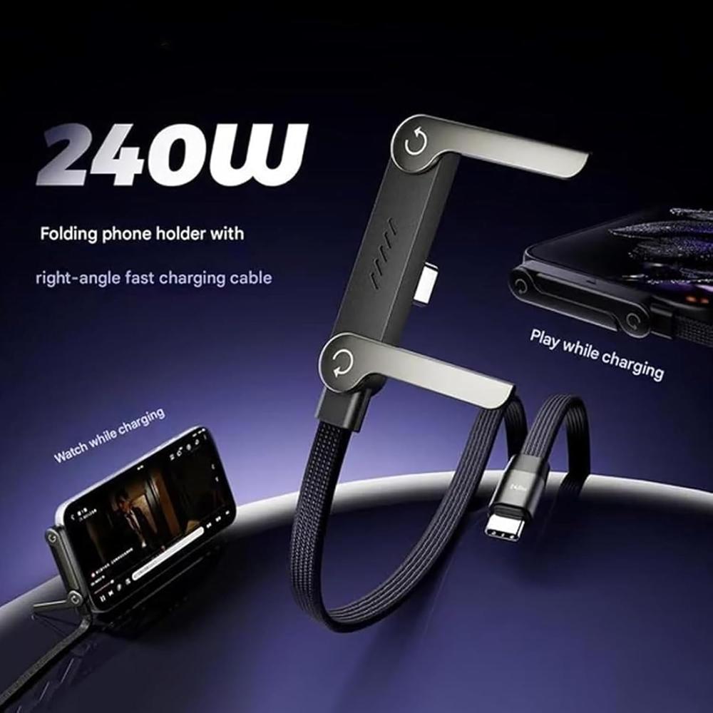 2 in 1 Invisible Holder Charger Cable 240W Fast Charging Cord