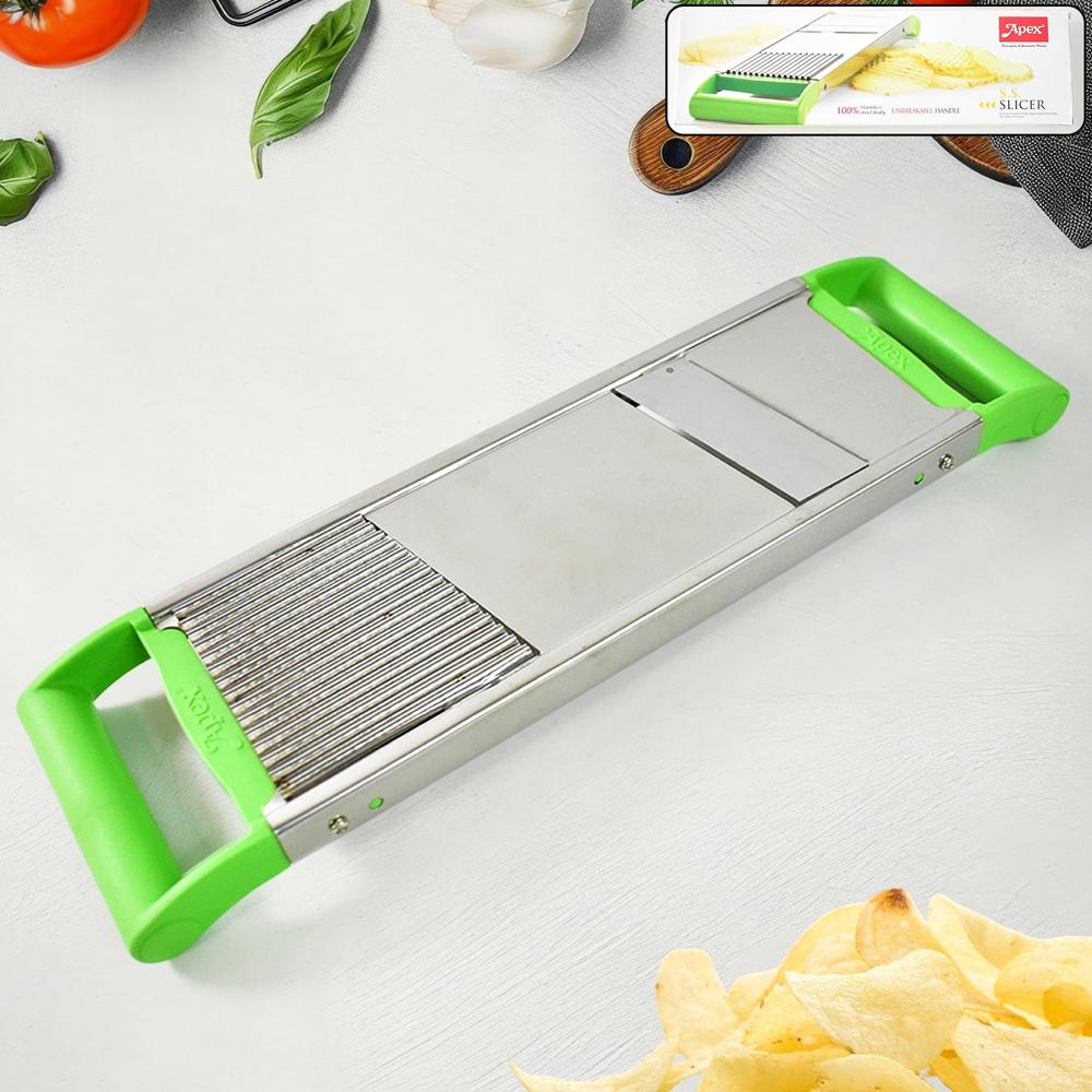 Apex Stainless Steel Vegetable Slicer (2-In-1) - Color: Mix