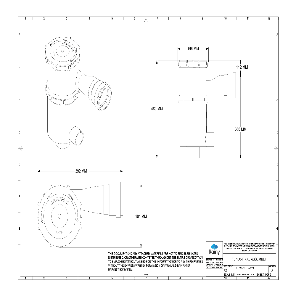 Rainy Rainwater Harvesting Filters FL 150
