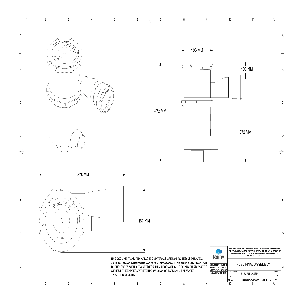 Rainy Rainwater Harvesting Filters FL 80