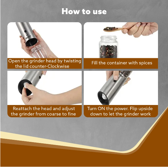 AGARO Gravity 170ml Mixer Grinder (Gravity Salt & Pepper Automatic Grinder 1 Jar | Silver (33991)