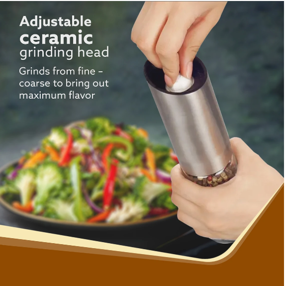 AGARO Gravity 170ml Mixer Grinder (Gravity Salt & Pepper Automatic Grinder 1 Jar | Silver (33991)