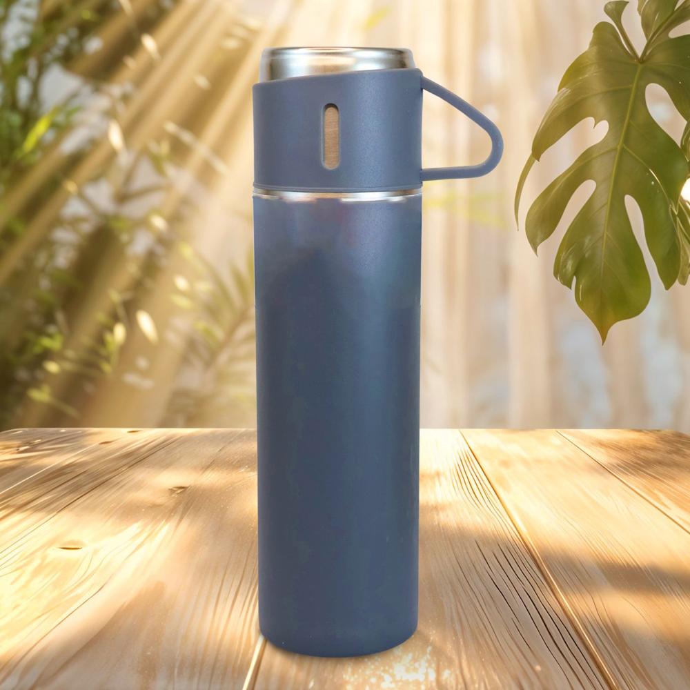 Stainless Steel Double Wall Insulated Flask Bottle With Cup (500Ml Approx) - Color: Mix