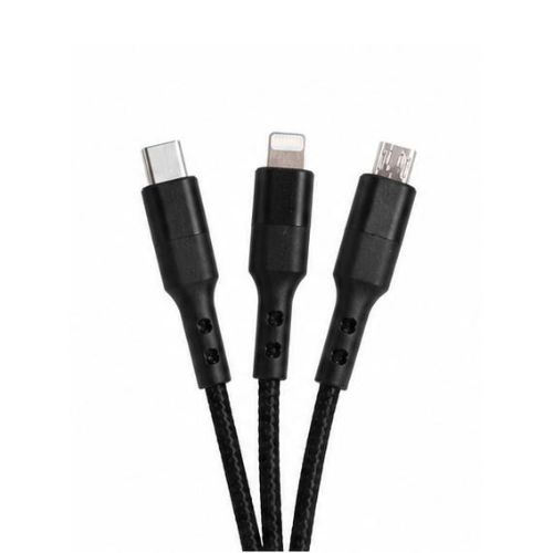 CC-08 5.2A PD Fast Car Charger with 3 in 1 USB Charging Cable 