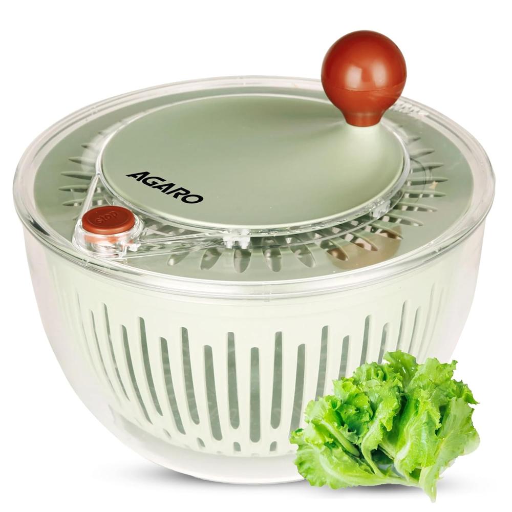 Agaro Elite Salad Spinner, 5l, Vegetable Cleaner & Dryer, Removes Excess Water & Pesticides, Cleans Vegetables Thoroughly (34149) - Capacity: 5 Ltr