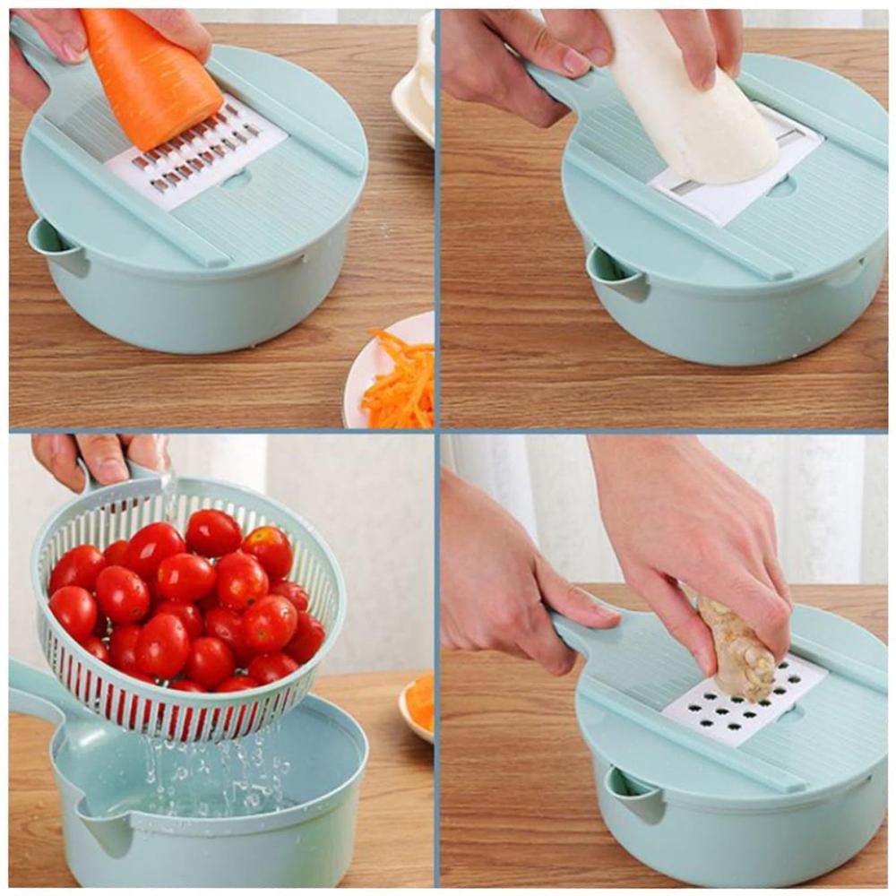 Multi Functional Kitchen Vegetable Slicer Set - Color: Mix