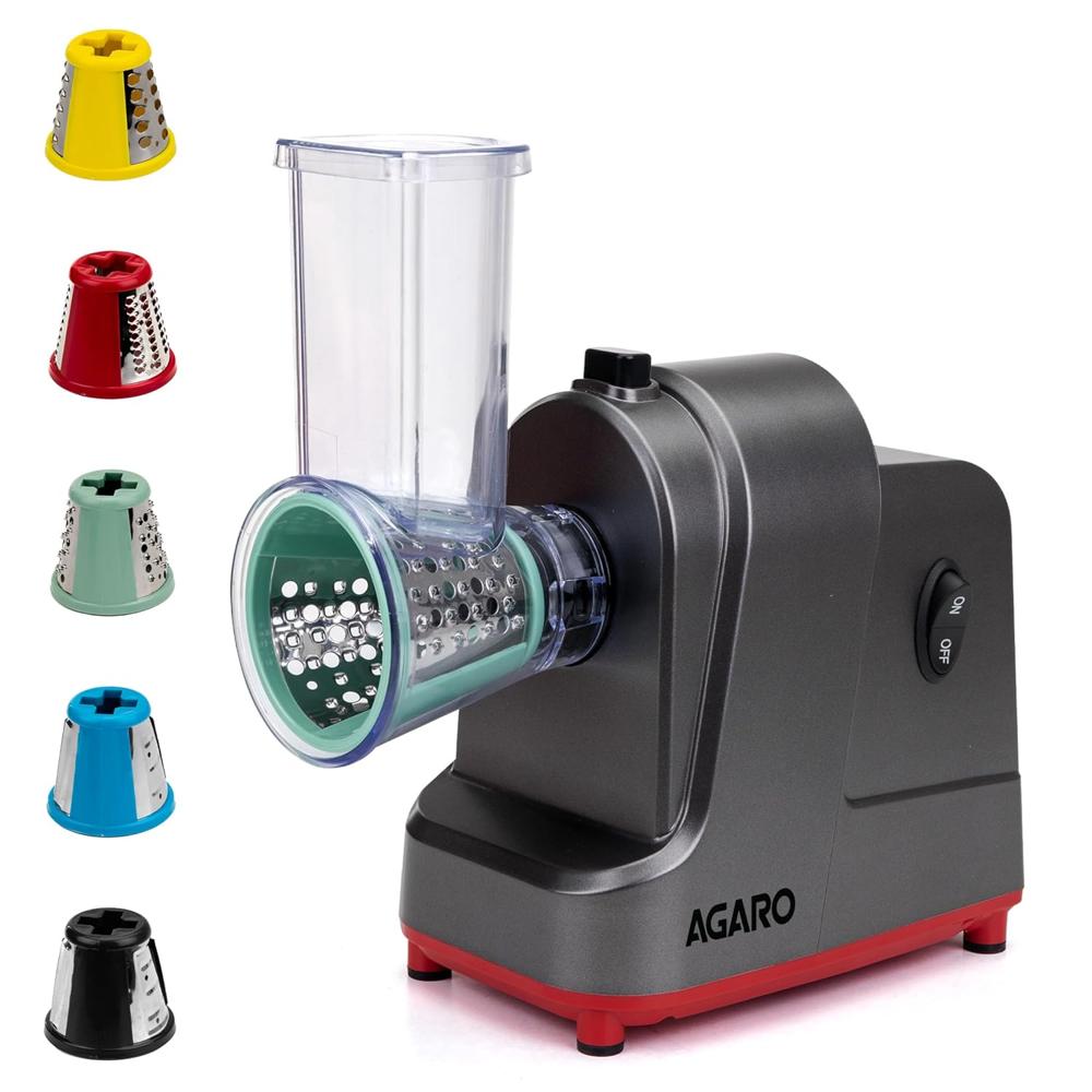 Agaro Marvel Electric Grater & Slice Machine,250w Professional Electric Cheese Grater (34151) - Color: Grey