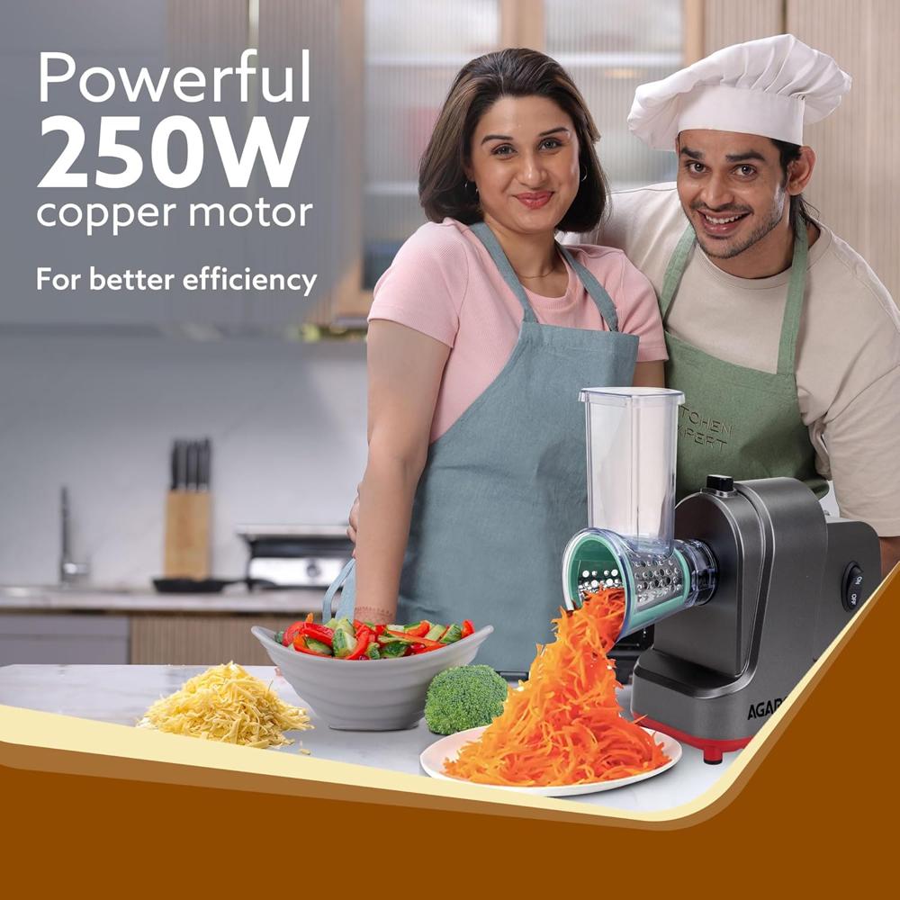 AGARO Marvel Electric Grater & Slice Machine,250W Professional Electric Cheese Grater (34151)