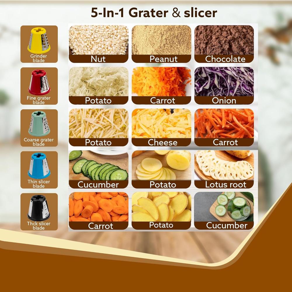 AGARO Marvel Electric Grater & Slice Machine,250W Professional Electric Cheese Grater (34151)